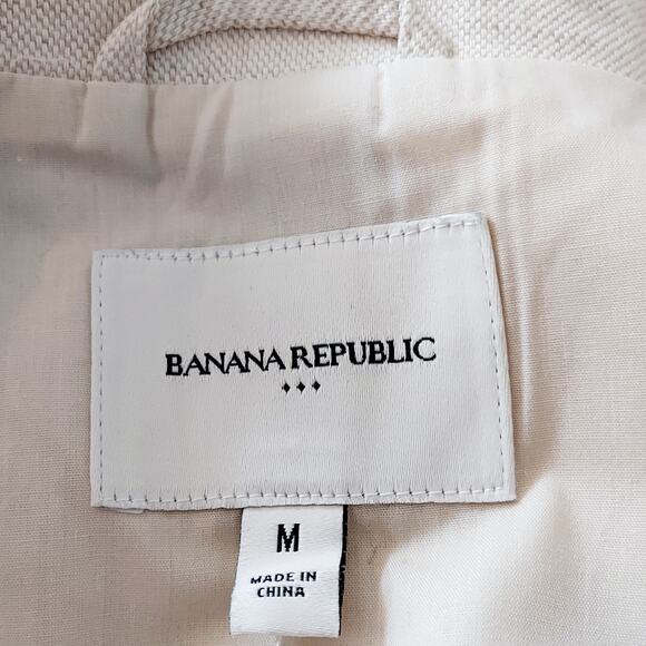 NEW Banana Republic Cream Linen Blazer Jacket Size M - Picture 14 of 15
